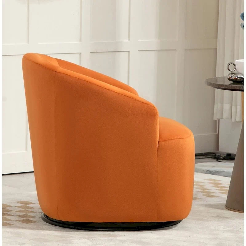 US Pride Furniture Accent Chair with Barrel-shaped Design and 360 Degree Swivel Feature