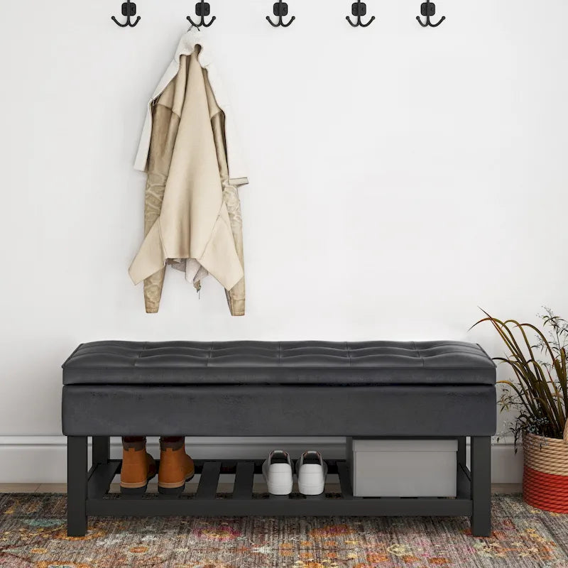 44 inch Wide Transitional Rectangle Ottoman Bench