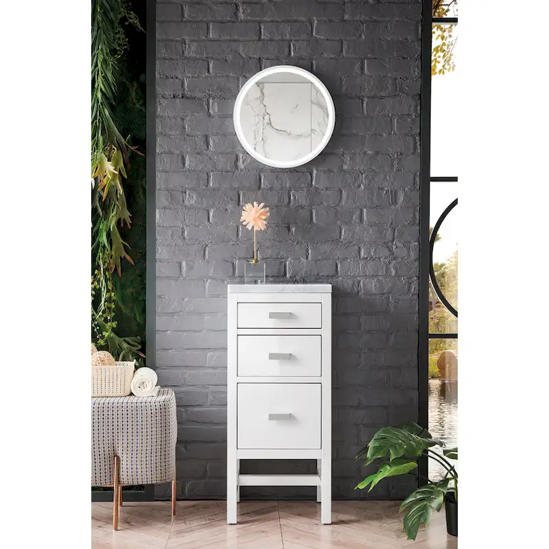 15 Base Cabinet w/ Drawers, Glossy White