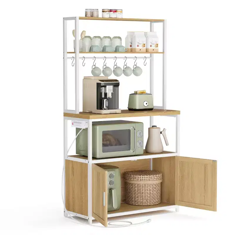 Kitchen Baker's Rack with Power Outlet, Coffee Bar 35.4