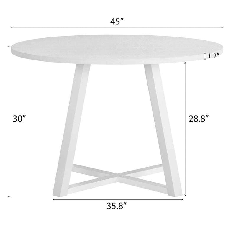 Roundhill Innes 5-Piece Round Dining Set, Trestle Table with 4 Chairs