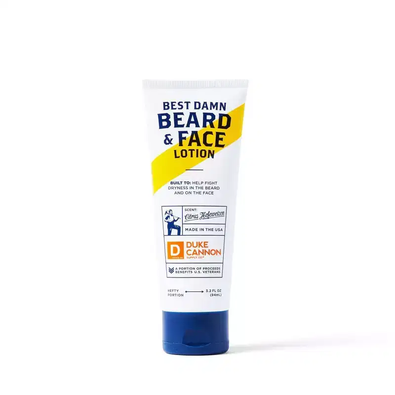 Duke Cannon Supply Co. Best Beard & Face Lotion - 3 fl oz: Moisturizing, Contains Vitamin E, Paraben-Free, Citrus Scent