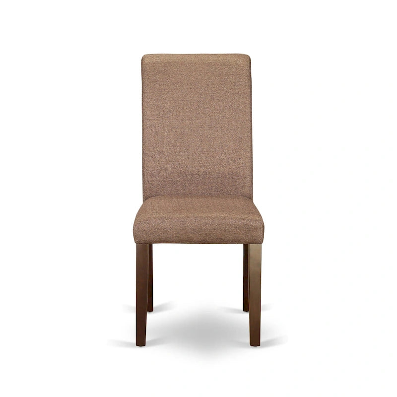 East West Furniture Kitchen Table Set- a Rectangle Dining Table and Brown Linen Fabric Dining Chairs, Mahogany (Pieces Option)