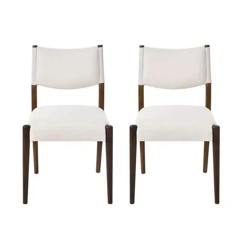 GDFStudio Benson Modern Rubberwood Upholstered Dining Chairs (Set of 2)