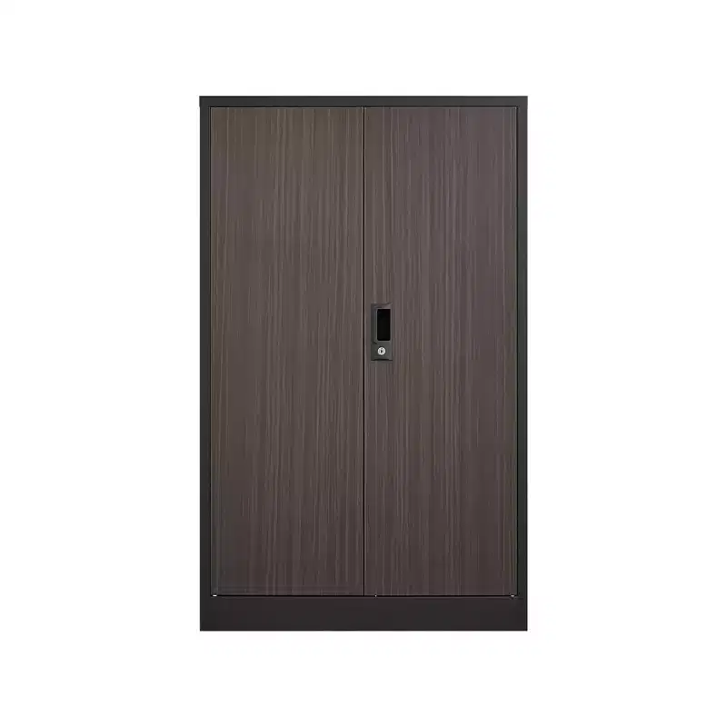 VIYET 27.5Metal Folding Storage Cabinet, Filing Cabinet w/ Locking Doors & Adjustable Shelf, Black
