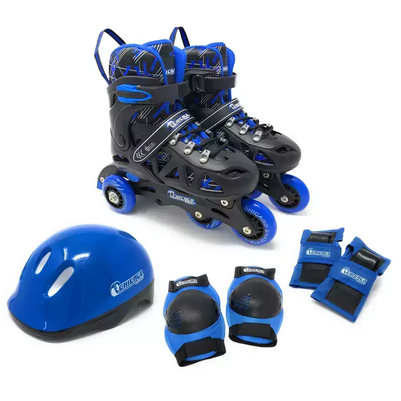 Chicago Skates Training Kids' Roller Skate Combo Set - Black/Blue
