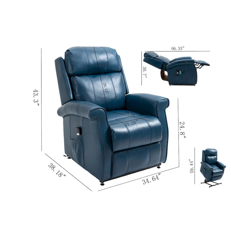 Faux Leather Elderly Power Lift Recliner Chair with Massage