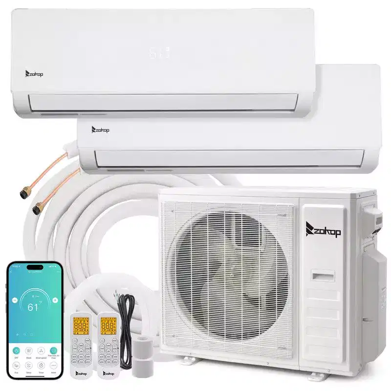 Karl Home 2-Zone 38000 BTU 20 SEER2 Mini Split Air Conditioner with Heat Pump (18K+24K)