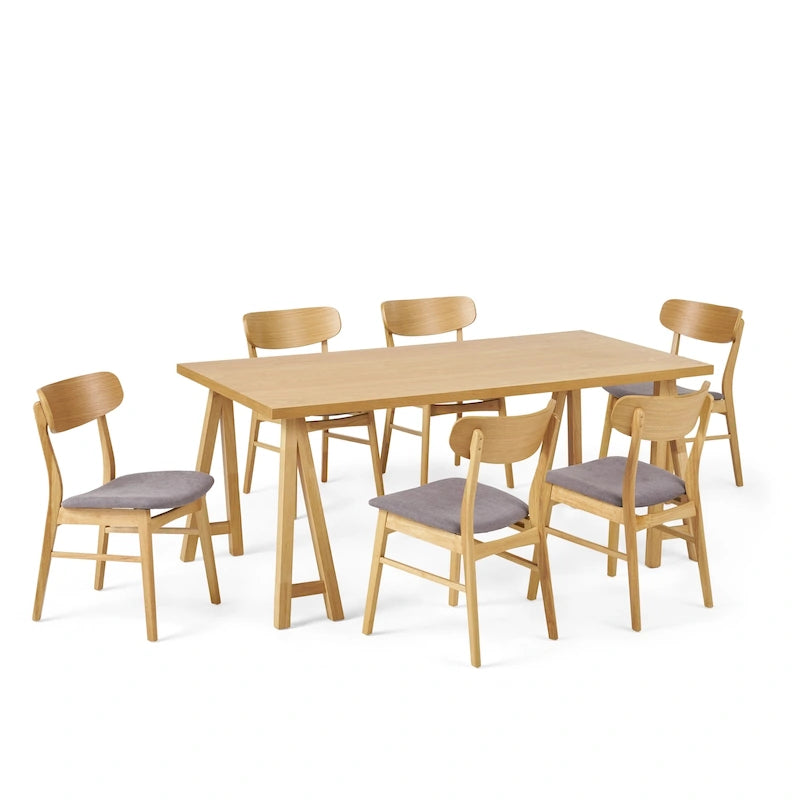 Lucious Mid-Century Modern 7 Piece Dining Set by Christopher Knight Home