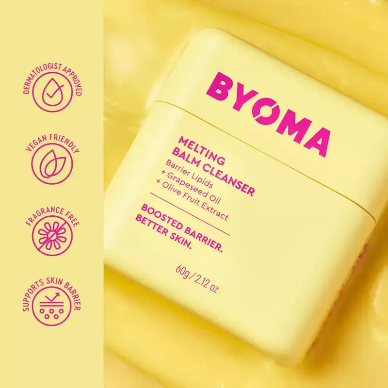 BYOMA Melting Cleansing Balm - 2.12oz: Face Moisturizer, Contains Grapeseed Oil, Oily & Dry Skin, Unscented