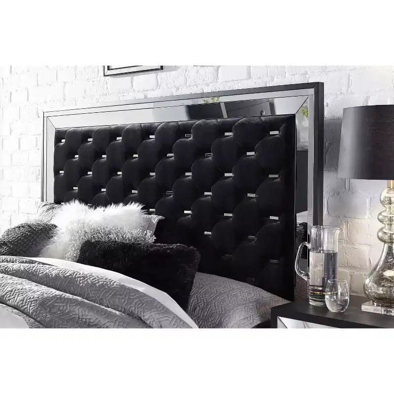 White Mirror with LED Frame, Luxurious Modern Bedroom Accent with Chrome Detailing