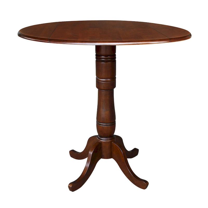 42 Round Top Bar Height Table and Two Stools - Espresso