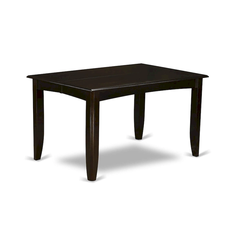 East West Furniture Dining Table Set Includes a Square Wooden Table with Butterfly Leaf and 8 Kitchen Dining Chairs, Cappuccino