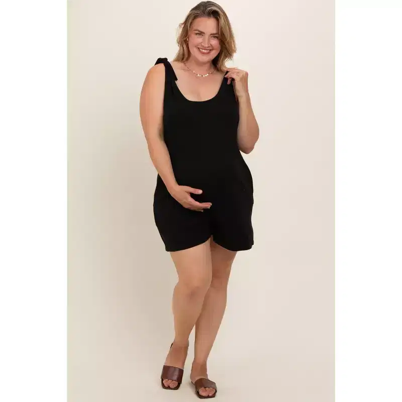 Pinkblush Black Knot Strap Maternity Plus Romper