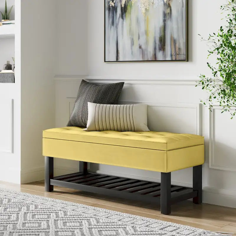 44 inch Wide Transitional Rectangle Ottoman Bench