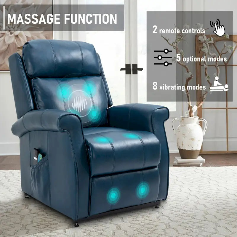 Faux Leather Elderly Power Lift Recliner Chair with Massage
