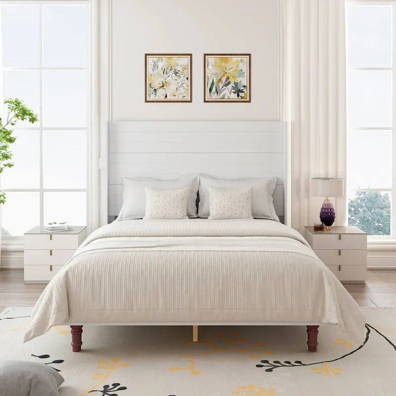'- Ethan 54  High Headboard Bed with Comfortable Back Support