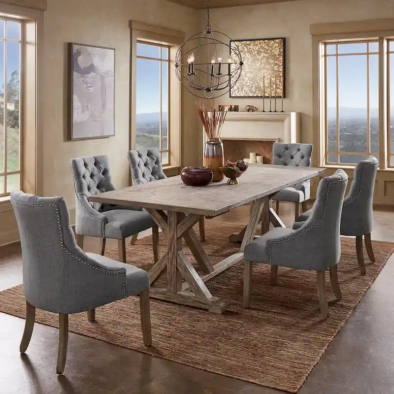 Paloma Antique Grey Reclaimed Wood Dining Set by iNSPIRE Q Artisan