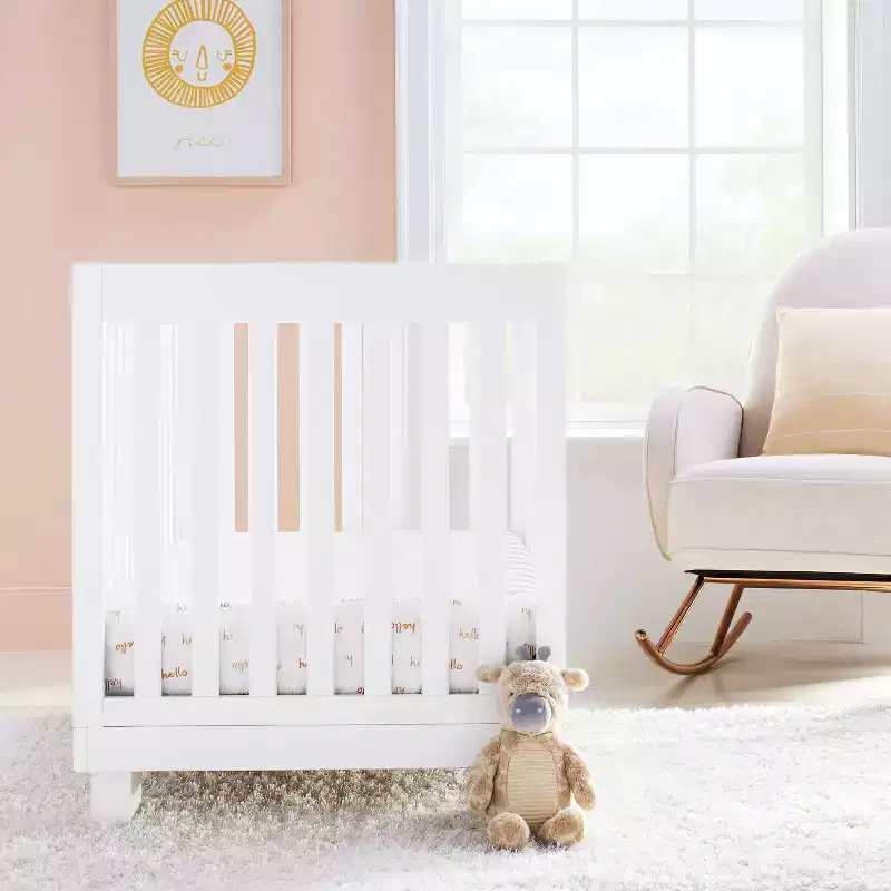 Cotton Flannel Fitted Crib Sheet Hello Script - Cloud Island™: 180 Thread Count, Typography Pattern
