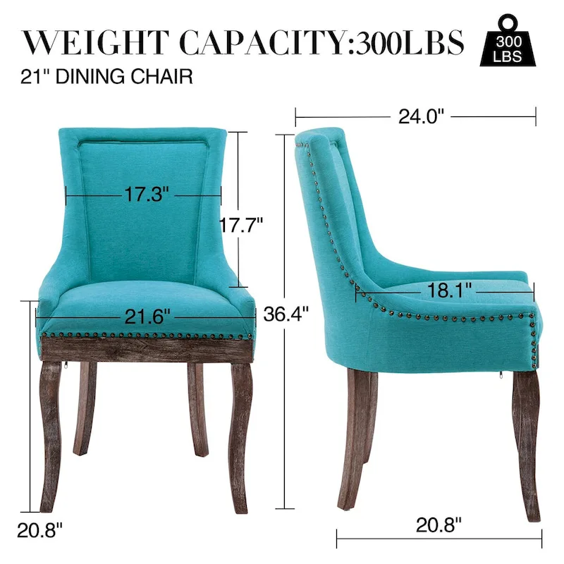 Traditional Tufted Ultra Upholstered Wingback Dining Chair Set of 4