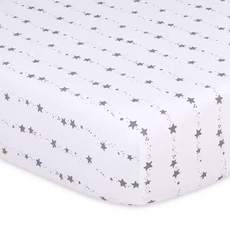 The Peanutshell Fitted Crib Sheets - Gray Celestial Moon and Stars - 4pk: Microfiber, Outer Space Theme