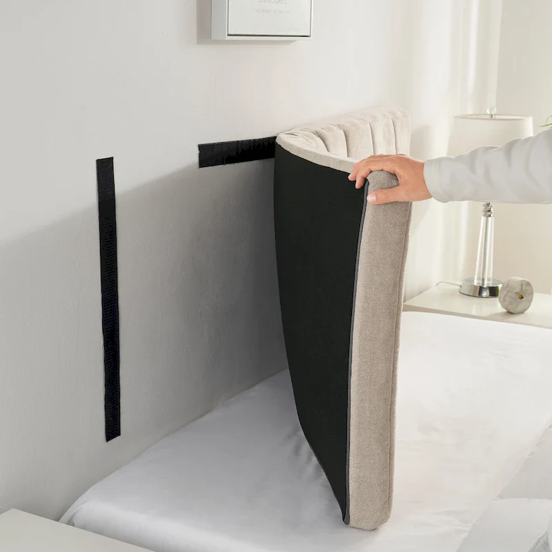 Wall Mounted Upholstered Channel Stitched Headboard – Easy Assembly