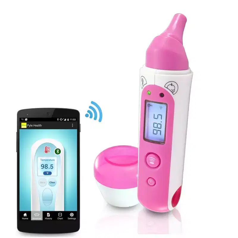 Pyle Bluetooth Digital Ear & Forehead Thermometer PHTM20BTPN  LCD Display  App Compatible