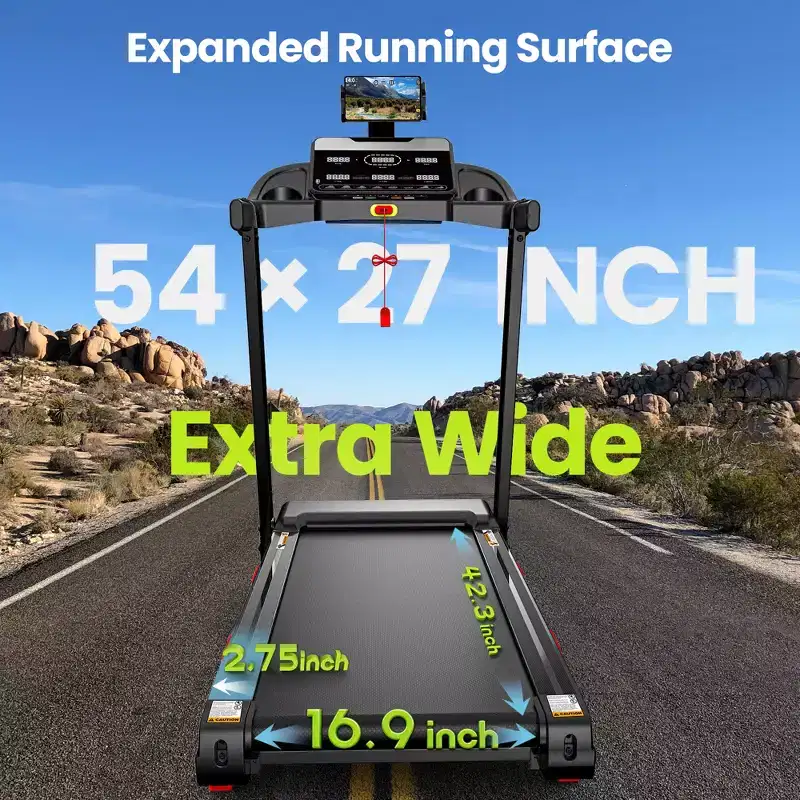 Electric Treadmill for Home with Quiet Motor, 0.69 MPH Speed Range, Incline, 350 lb Capacity and LED Monitor