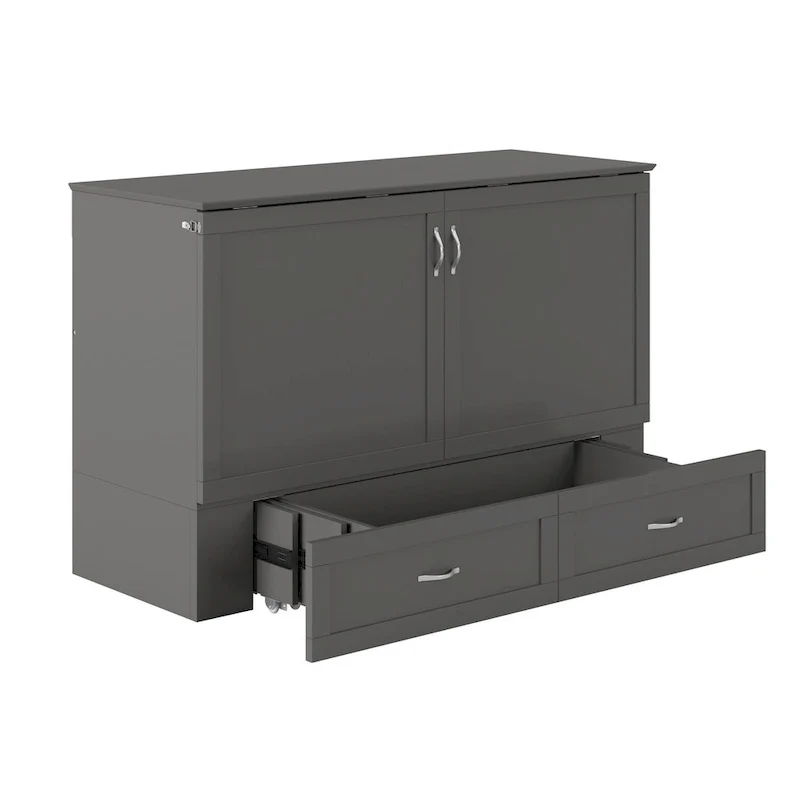 AFI Raleigh Queen Solid Wood Murphy Bed Chest with Mattress