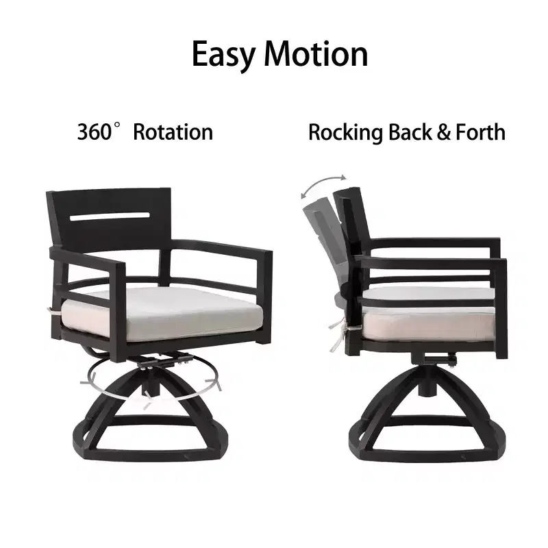 Christopher Knight Home Olivia Modern Aluminum Stable Base Swivel Chairs with Removable Sunbrella Cushions ( Set of 2)