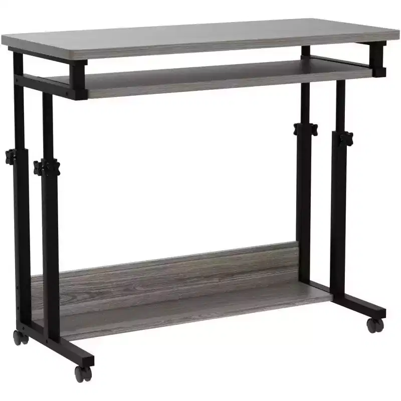 Portable Desk with Wheels Mobile HeightAdjustable Laptop Desk