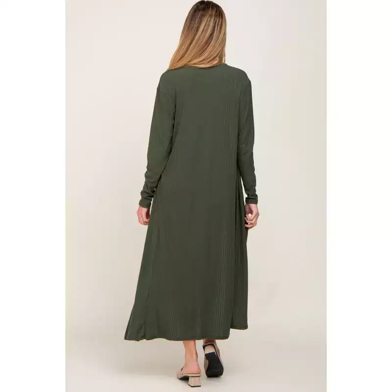 PinkBlush Olive Ribbed Cardigan 2 Piece Maternity Set