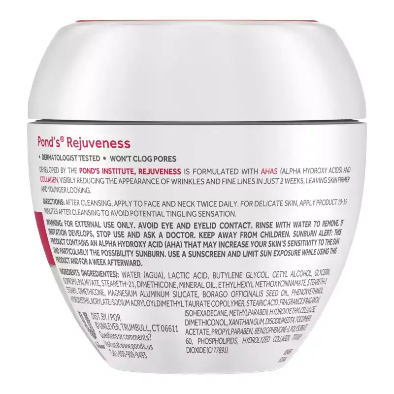 POND'S Rejuveness Anti-Wrinkle Cream - 7oz: For Combination Skin, Contains Alpha Hydroxy, Scented