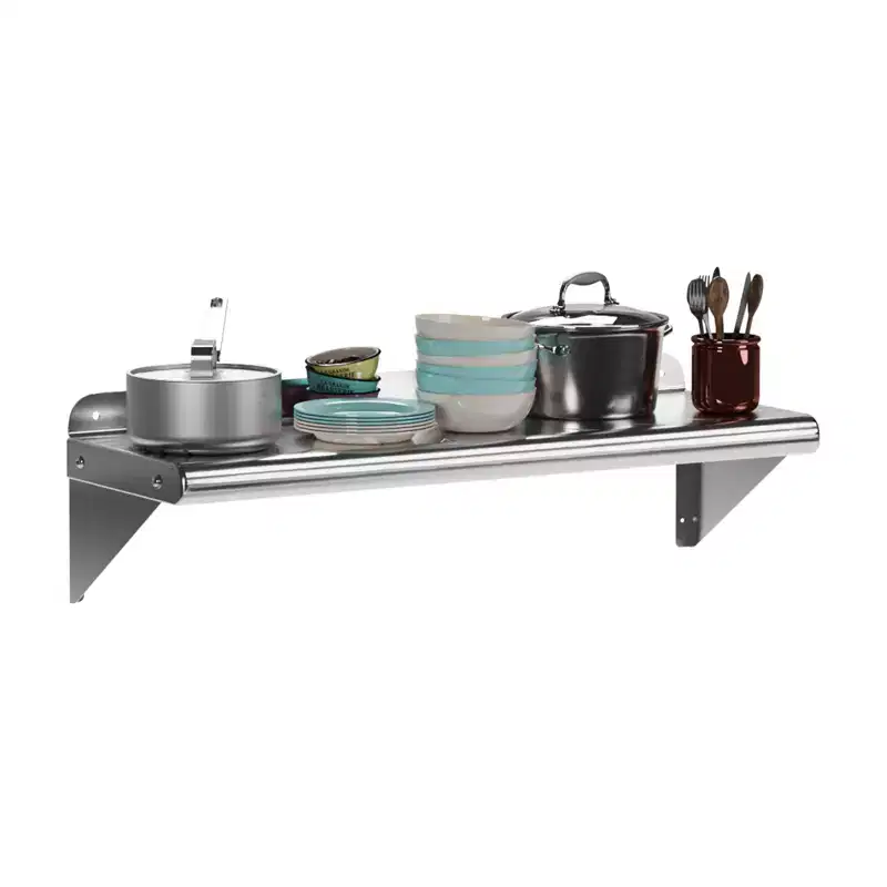 COZONY Wall Mounted Stainless Steel Shelf, NSF Commercial Grade Wall Shelving with Flat Surface for Kitchen Restaurant and Home Use