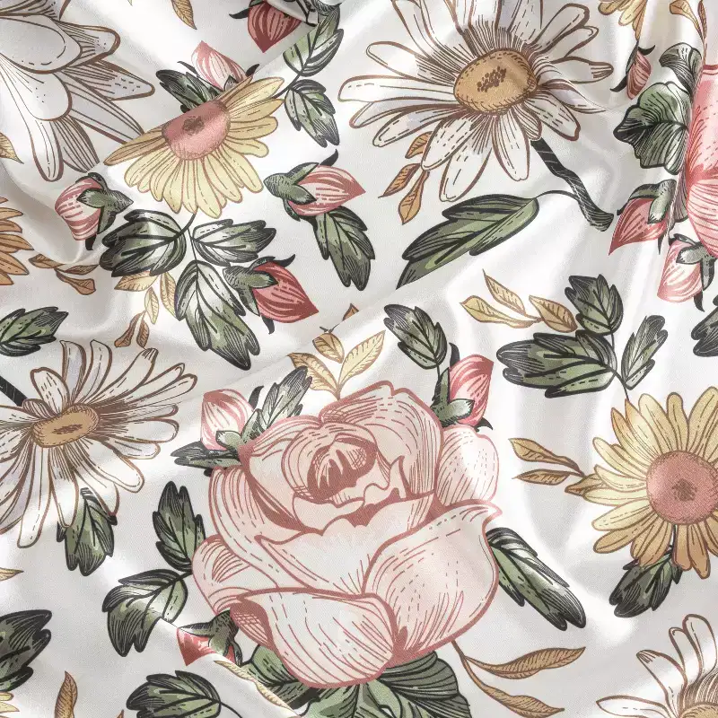 Sweet Jojo Designs Girl Satin Fitted Crib Sheet Vintage Floral Blush Pink Yellow Sage Green White