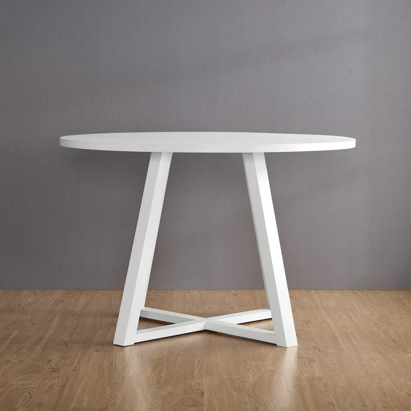 Roundhill Innes 5-Piece Round Dining Set, Trestle Table with 4 Chairs
