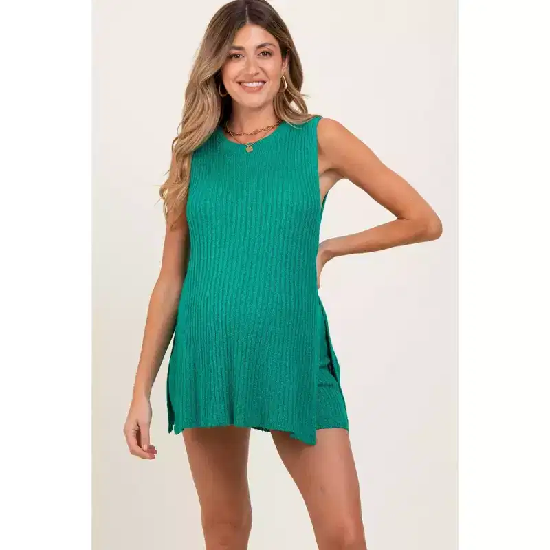 Pinkblush Jade Knit Sleeveless Sweater Shorts Maternity Set