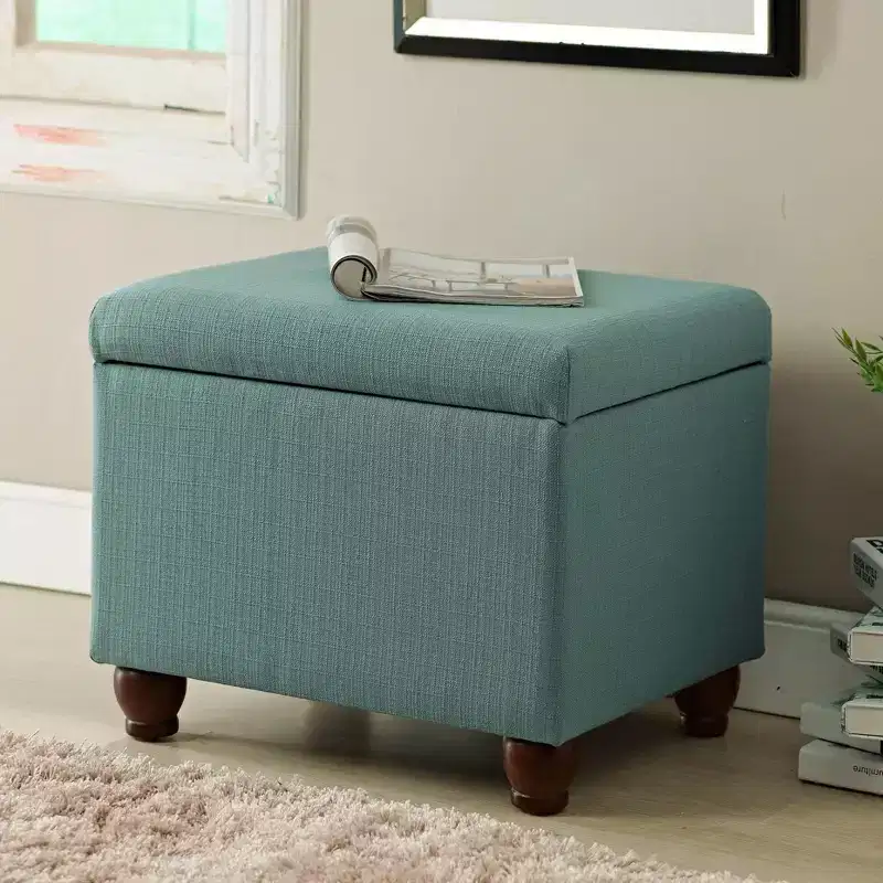 Storage Ottoman Bench Aqua