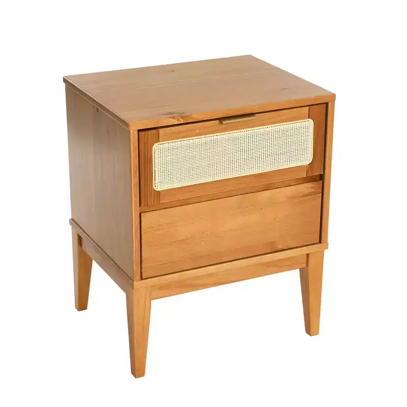 Crawford Solid Wood Nightstand with 2 Storage Drawers