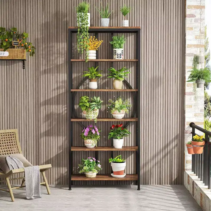 70.9" 6 Tier Bookshelf Brown
