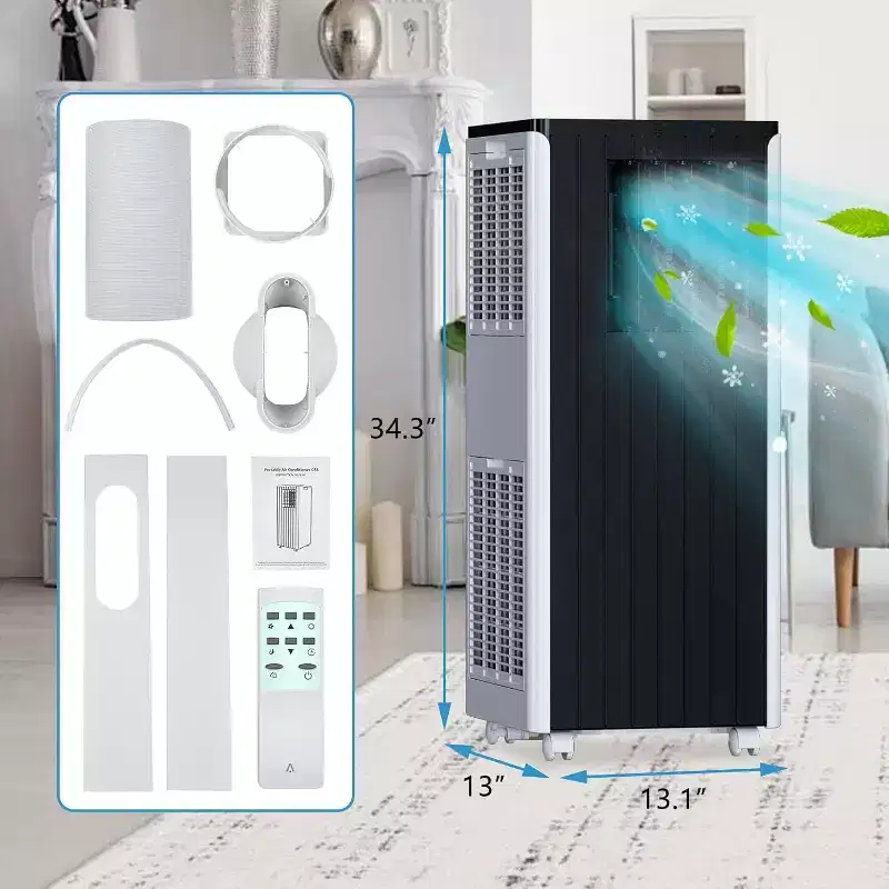 Acekool 8000 BTU Portable Air Conditioner, Quiet 3-in-1 AC with Remote, Cools Up to 350 Sq.Ft, Dehumidifier, Fan, 24H Timer