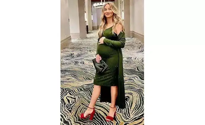 PinkBlush Olive Ribbed Cardigan 2 Piece Maternity Set