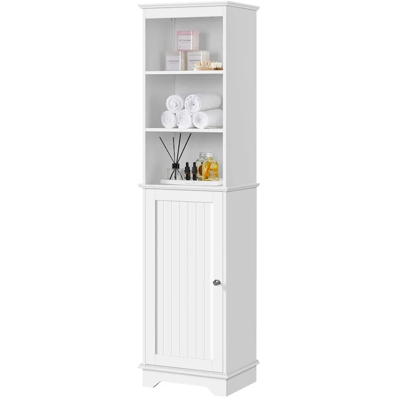 Wooden Bathroom Floor Cabinet with Doors and Shelves – Freestanding Storage Organizer