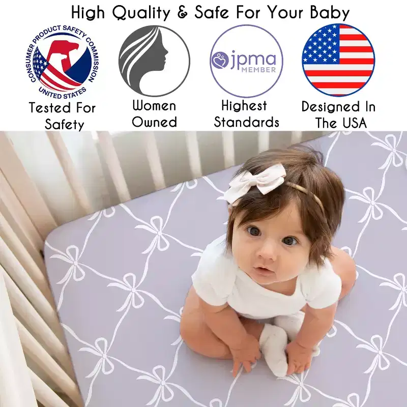 Sweet Jojo Designs Girls Baby Fitted Crib Sheet Ballerina and Ballet Bows Purple and White