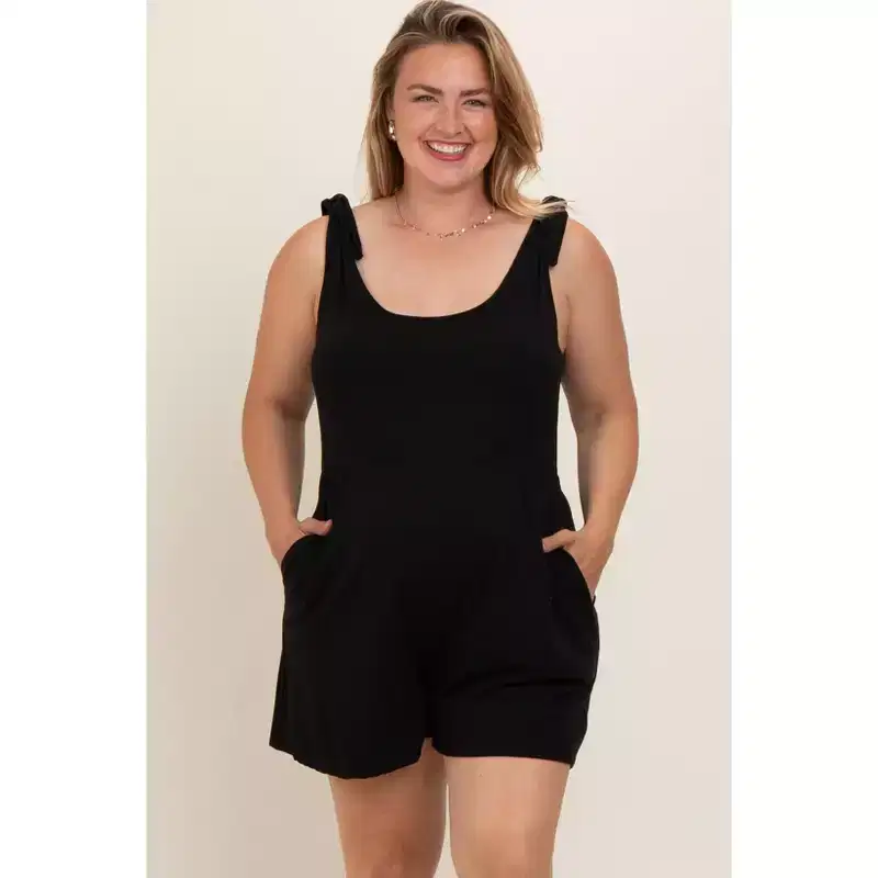 Pinkblush Black Knot Strap Maternity Plus Romper