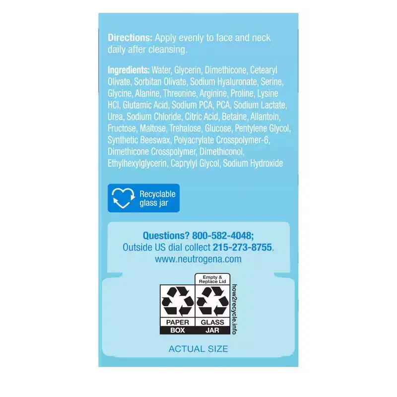 Neutrogena Hydro Boost Water Gel Cream Face Moisturizer with Hyaluronic Acid for Normal to Dry Skin - Fragrance Free
