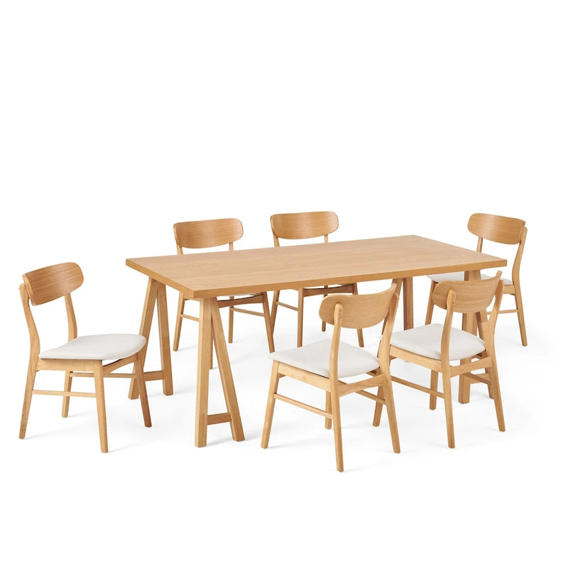 Lucious Mid-Century Modern 7 Piece Dining Set by Christopher Knight Home