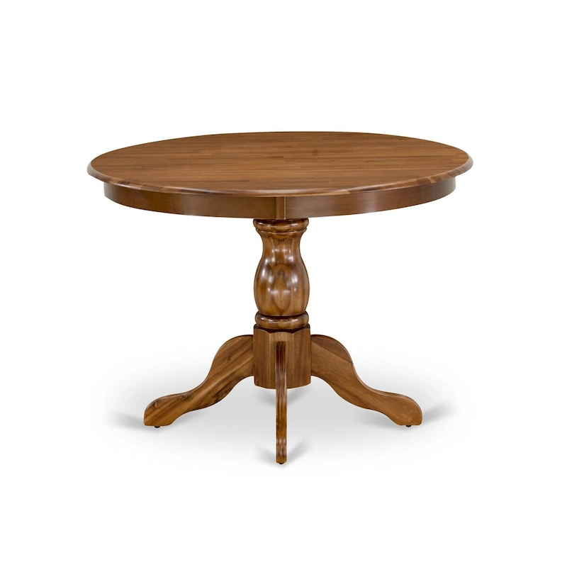 East West Furniture 5 Piece Dinette Set- a Round Dining Table and 4 Parson Dining Chairs, (Finish & Upholstered Option)