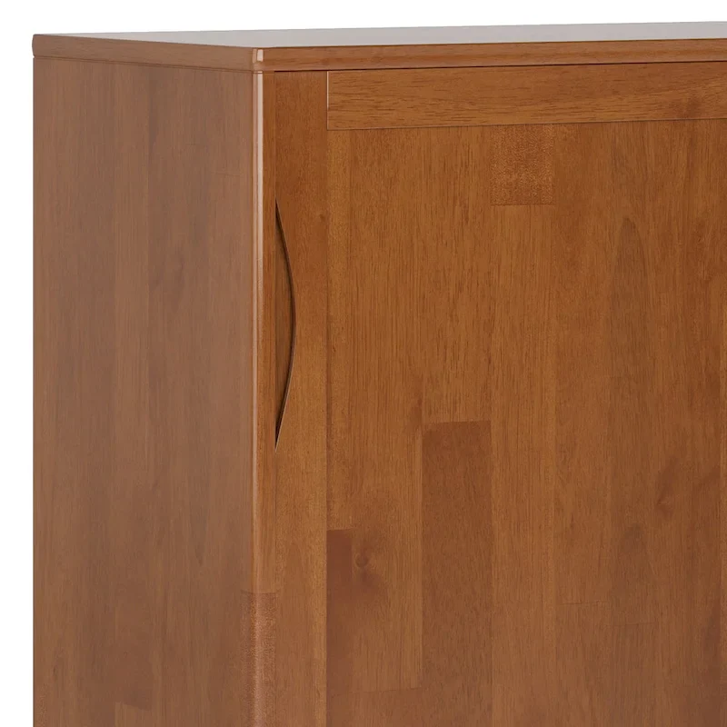 48-Inch Wide Mid-Century Modern Storage Cabinet with Sliding Doors and Drawers