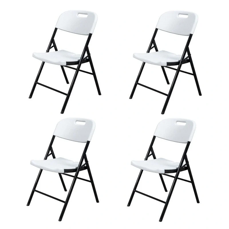 White/Black HDPE Stackable Folding Chair, Indoor & Outdoor, Set of 2 or 4